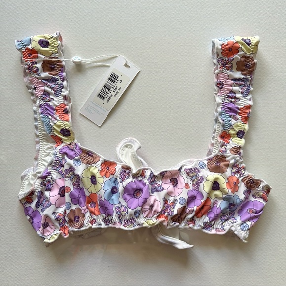 *SOLD* Frankies Bikinis Colby Tie Front Ruffle Top Jagger Bikini Bottom Marp - Picture 4 of 12